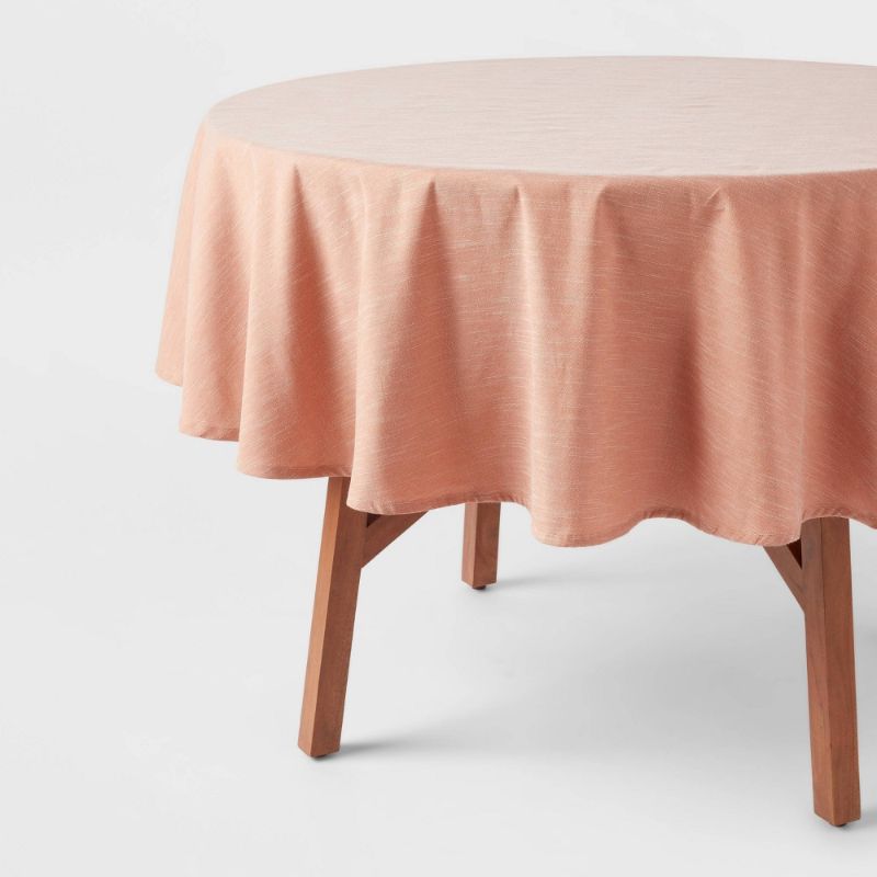 Photo 1 of 70 Cotton Chambray Round Tablecloth Pink - Threshold
