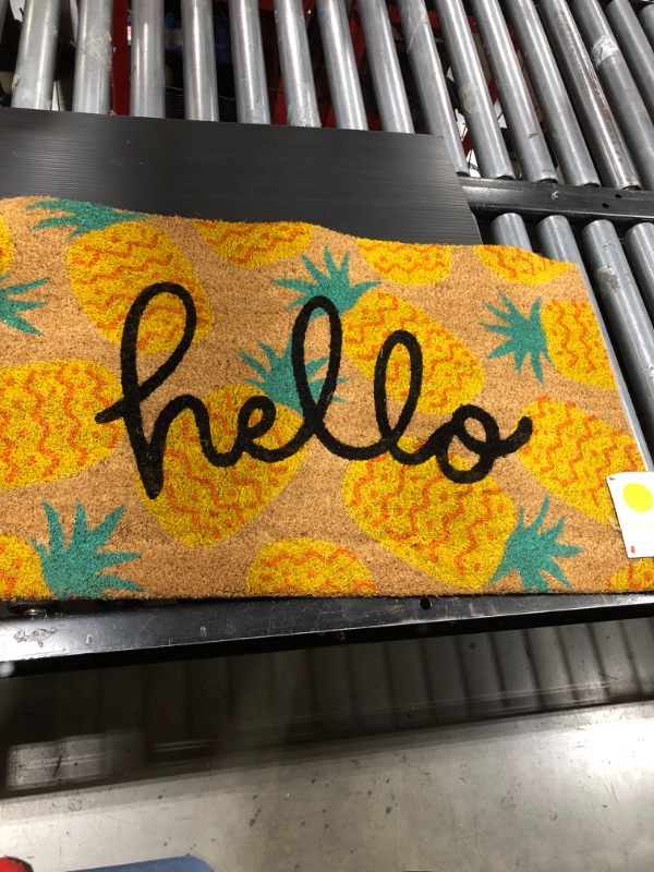 Photo 2 of 16x26 Hello Pineapples Doormat Yellow - Sun Squad