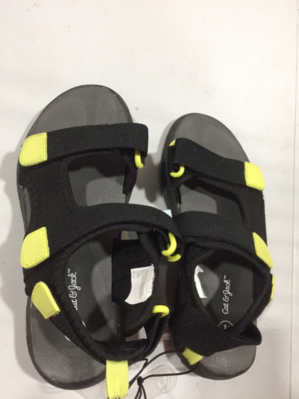 Photo 1 of Cat & Jack Boys Corbin Sandals, Size 1, Velcro Staps, Black Boys Sandals