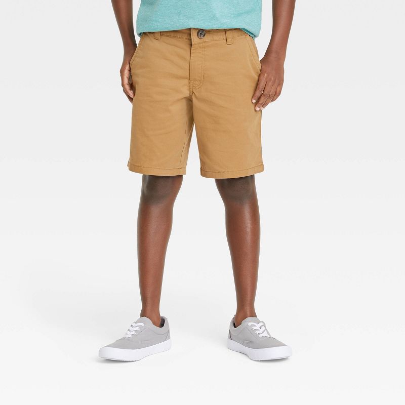 Photo 1 of Boys' Stretch Flat Front Chino Shorts - Cat & Jack 12