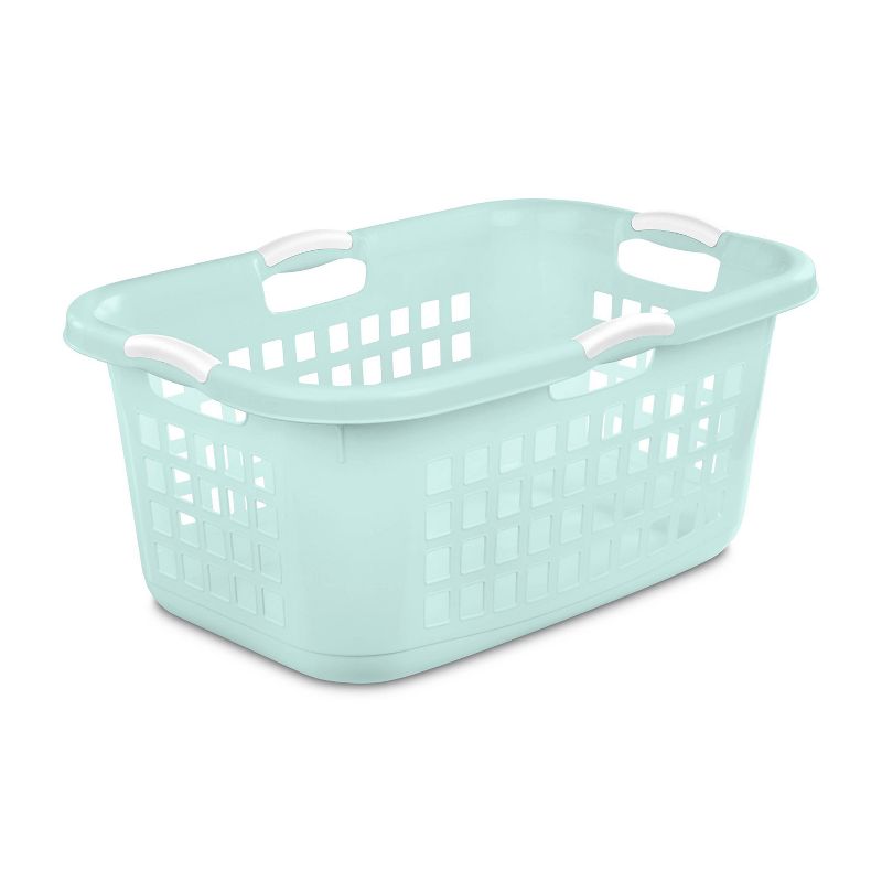 Photo 1 of 2 Bushel Laundry Basket Aqua with White Handles - Room Essentials