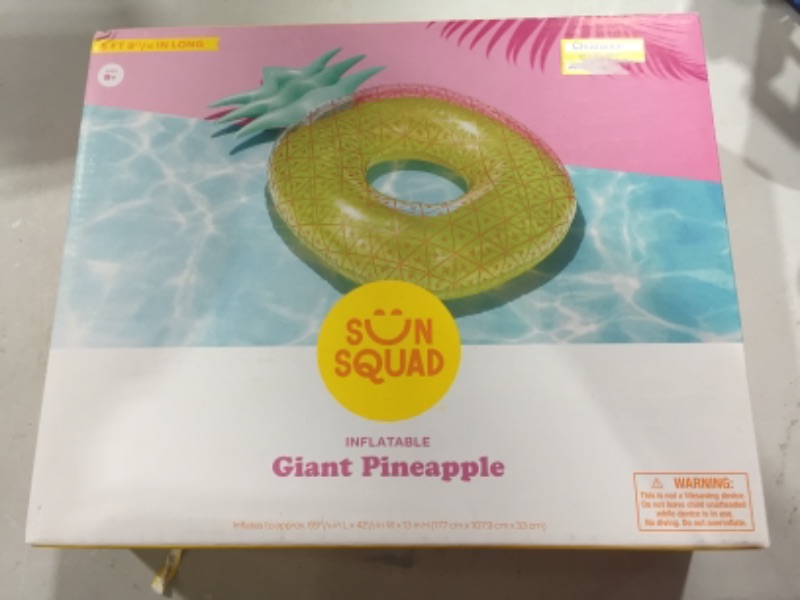 Photo 2 of SUN SQUAD Pineapple Pool Float Yellow
