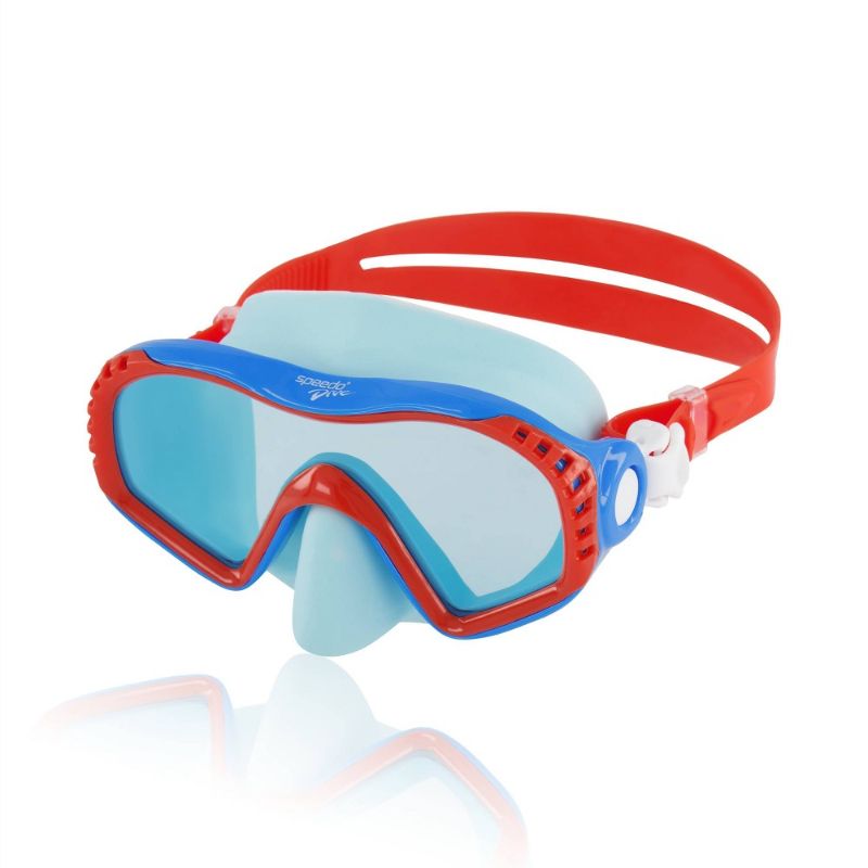 Photo 1 of 2-Speedo Junior Wave Watcher Mask - Spicy Orange/Celeste
