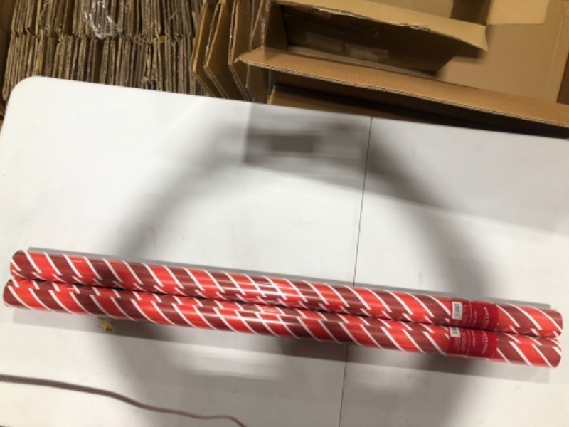 Photo 1 of 2 Counts Of 220 sq ft Diagonal Stripes Gift Wrap Red - Wondershop™


