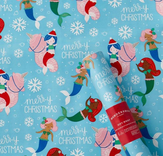 Photo 1 of 2 Counts Of 100 sq ft Mermaids Gift Wrap - Wondershop™