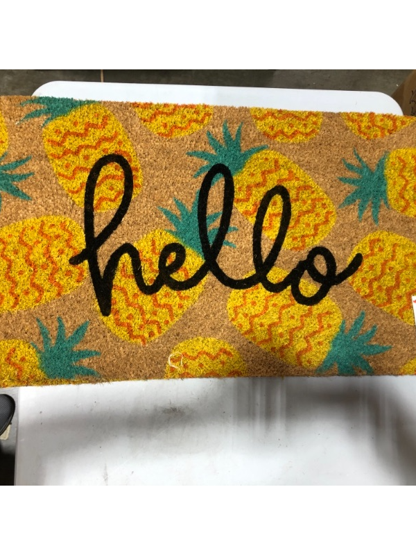 Photo 2 of 1'6"x2'6" Hello Pineapples Doormat Yellow - Sun Squad™