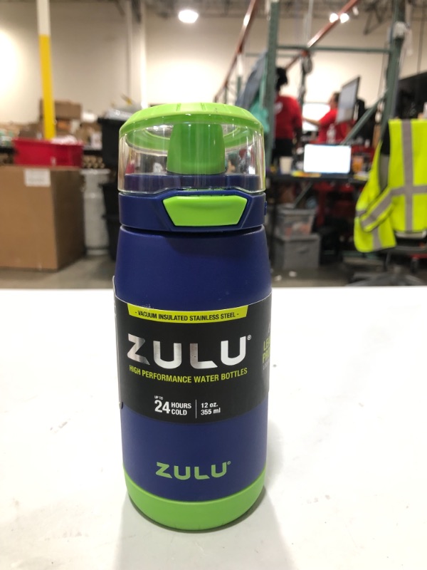 Photo 2 of Zulu Flex 12oz Stainless Steel Kids' Water Bottle - Blue/Green