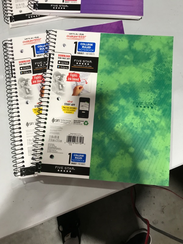 Photo 1 of 2pk of Wide ruled Five Star Notebook & 2PK pf Collage Ruled Five Star Notebooks