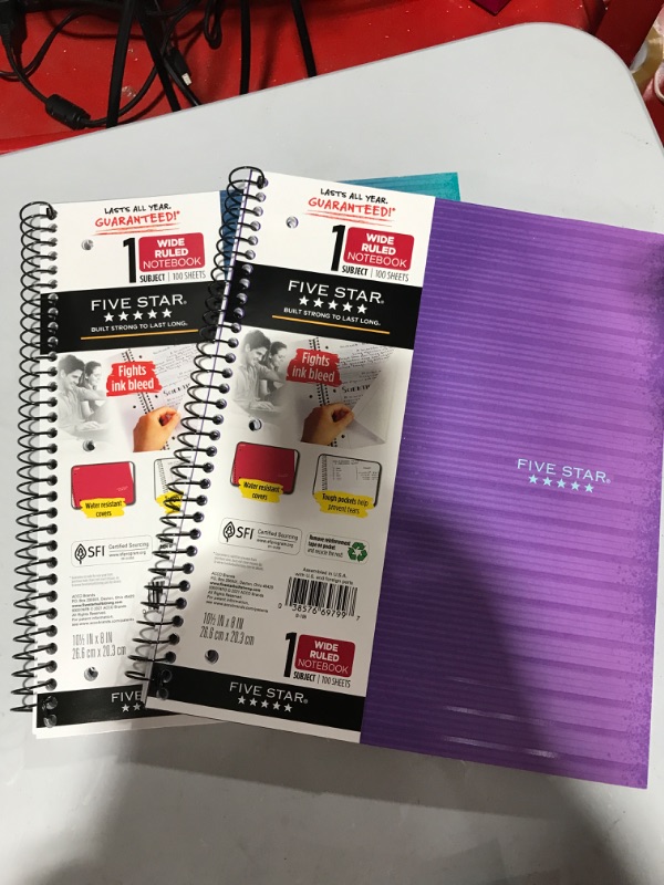 Photo 2 of 2pk of Wide ruled Five Star Notebook & 2PK pf Collage Ruled Five Star Notebooks