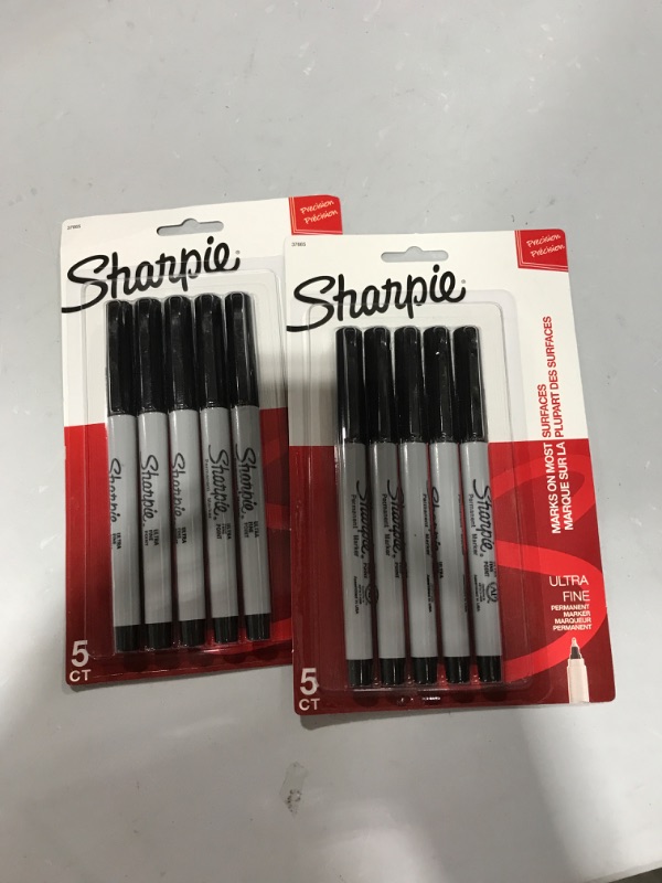 Photo 2 of Sharpie 5pk Permanent  Markers Ultra Fine Tip Black, 2PKS