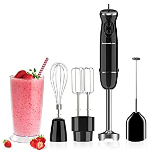 Photo 1 of Bonsenkitchen Immersion Blender Handheld, 12-Speed and Turbo Hand Blender Electric with Sharp Blades, 3-In-1 Hand Held Stick Blender with Egg Whisk, 700ml Beaker for Soups, Smoothies, Sauce