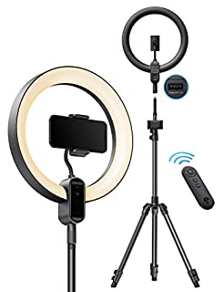 Photo 1 of LED Ring Light, 12-inch 24W Selfie Fill Light with Tripod Stand Remote Control Adjustable Height Smooth Dimming for Live Streaming Portrait Photography Vlog Video Recording