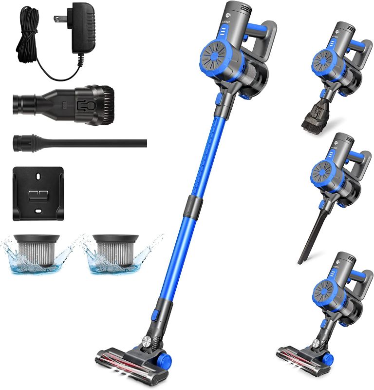 Photo 1 of EIOEIR Cordless Stick Vacuum Cleaner, 45 Minutes Run-Time, 4 in 1 Lightweight Stick Vacuum 200W, 3 Power Modes, HEPA Filter for Hardwood Floors, Carpet, Pet Hair, Car (E20 Pro)
