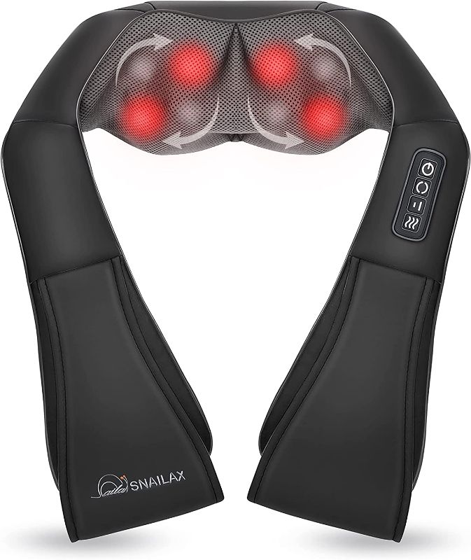 Photo 1 of Snailax Shiatsu Neck and Shoulder Massager - Back Massager with Heat, Deep Kneading Electric Massage Pillow for Neck, Back, Shoulder,Foot,Body
