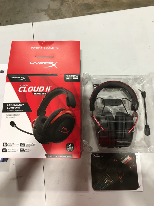 Photo 2 of HyperX Cloud II Over-Ear Wireless Gaming Headset - Black & Red