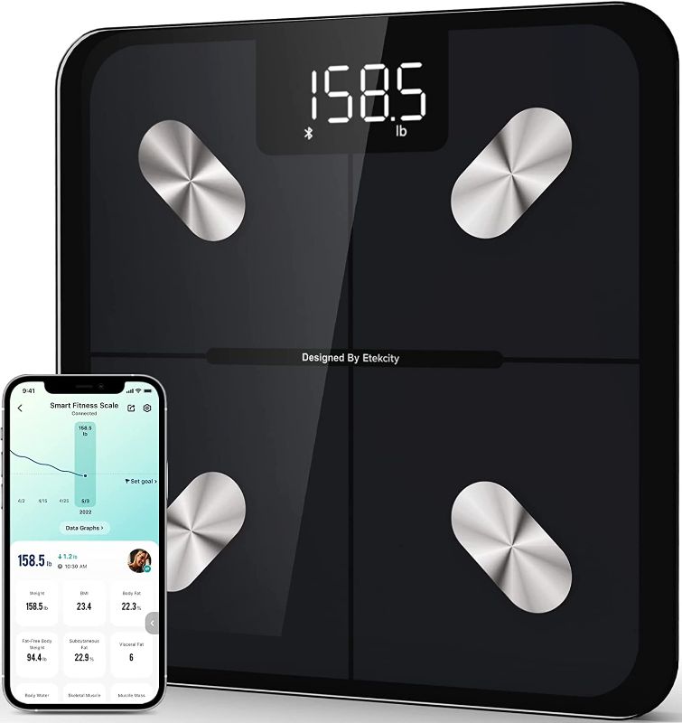 Photo 1 of Etekcity Smart Scale for Body Weight and Fat, FSA HSA Approved Accurate to 0.05lb/0.02kg Digital Bathroom Weighing Machine for people's Muscle BMI, Bluetooth Electronic Body Composition Monitor
