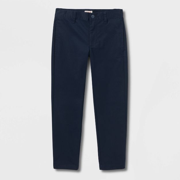 Photo 1 of Boys' Straight Fit Uniform Chino Pants - Cat & Jack™ Navy, 12 Husky