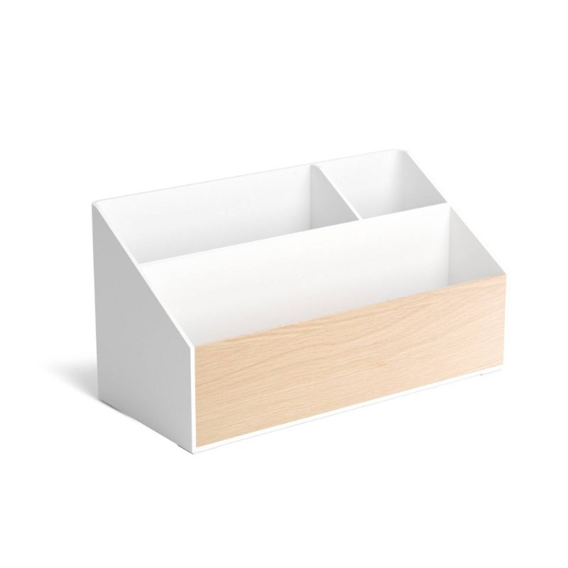 Photo 1 of U Brands X RiOrganize 10" Modern Plastic & Wood Desk Organizer
