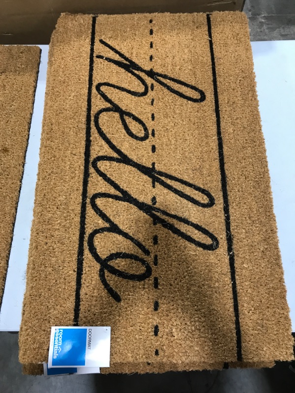 Photo 2 of 1'6x2'6 Hello Cursive Coir Doormat - Room Essentials
