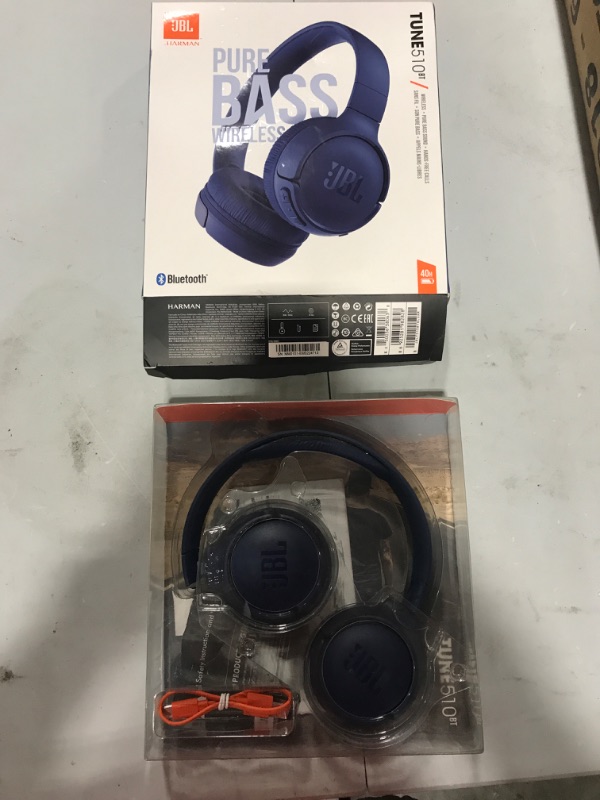 Photo 2 of JBL Tune 510BT Wireless On-Ear Bluetooth Headphones - Blue