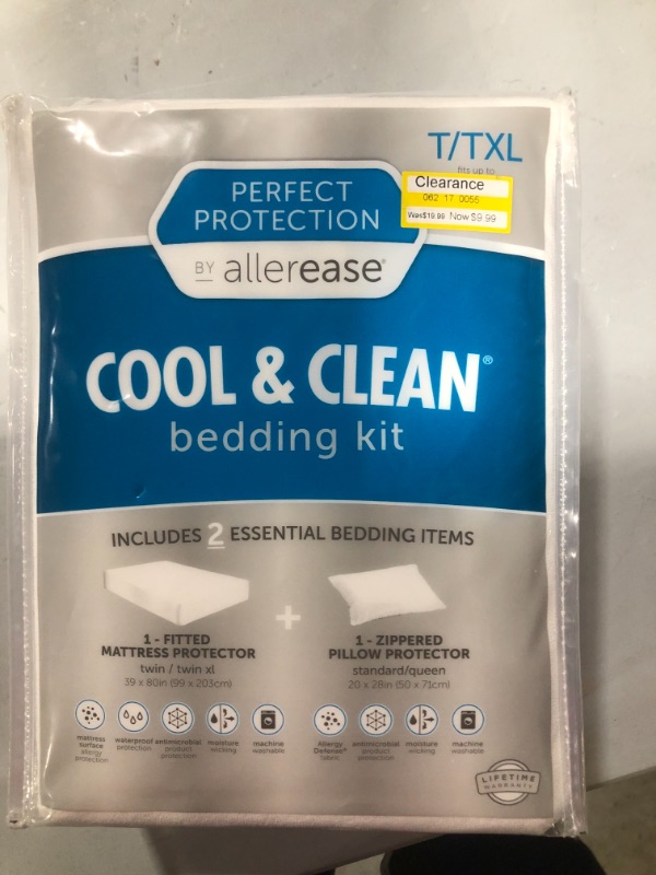 Photo 2 of 2pc Perfect Protection Cool & Clean Bedding Kit - Allerease-T/TXL
