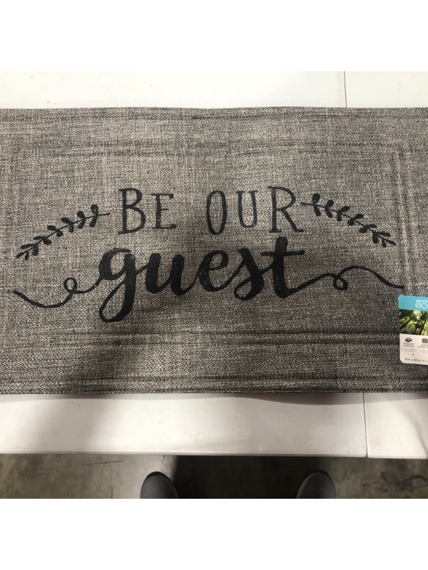 Photo 2 of 1'6x2'6 Be Our Guest Mat Gray - Apache Mills
