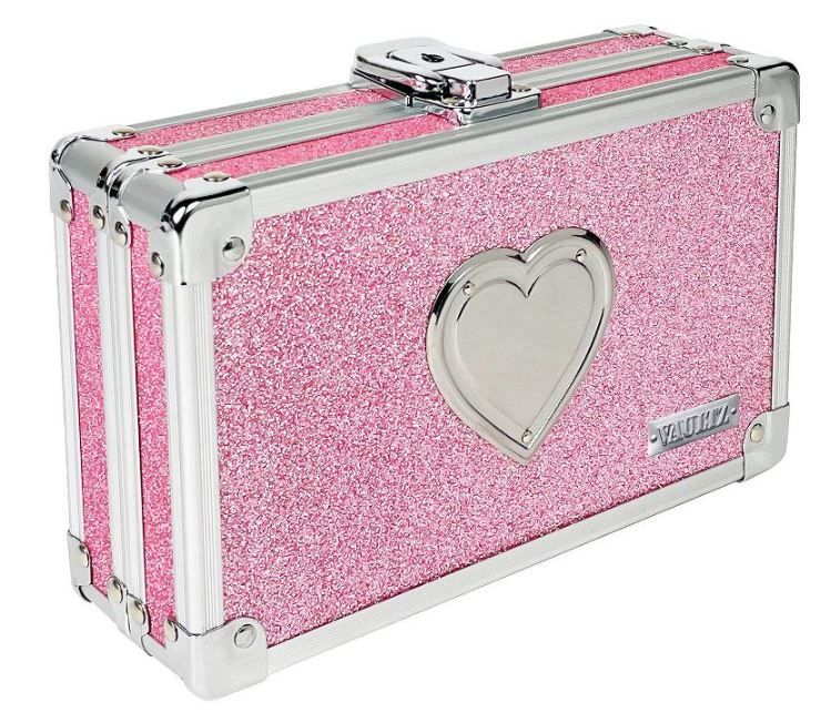 Photo 1 of Bling Heart Pencil Box with Lock Pink - Vaultz

