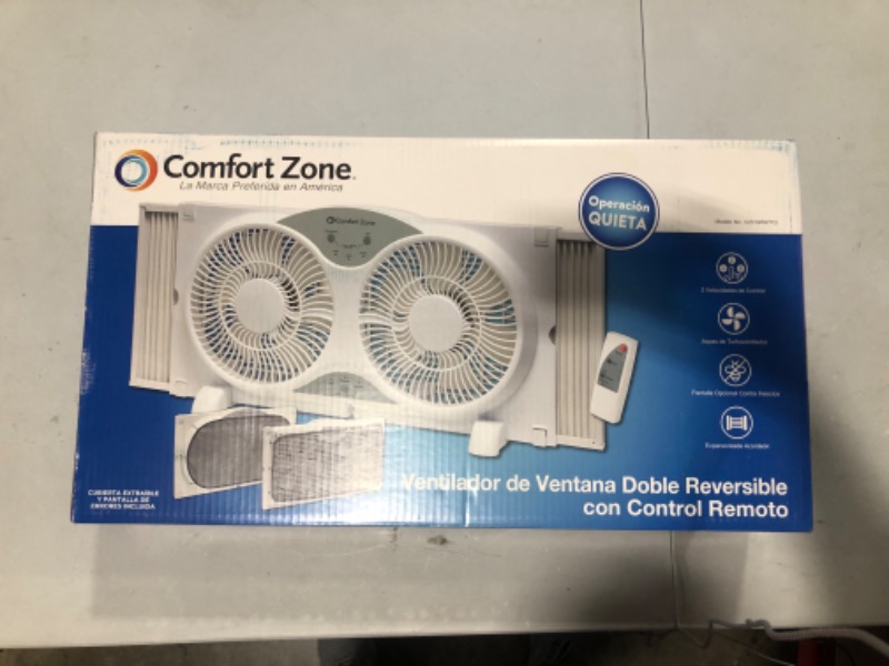 Photo 2 of Comfort Zone Dual Digital Reversible Window Fan with Bug Screen
