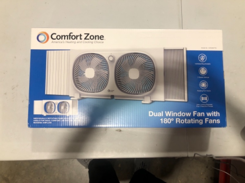 Photo 2 of Comfort Zone Dual Window Fan with Bug Screen
