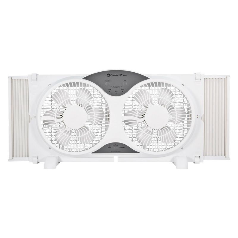 Photo 1 of Comfort Zone Dual Digital Reversible Window Fan with Bug Screen
