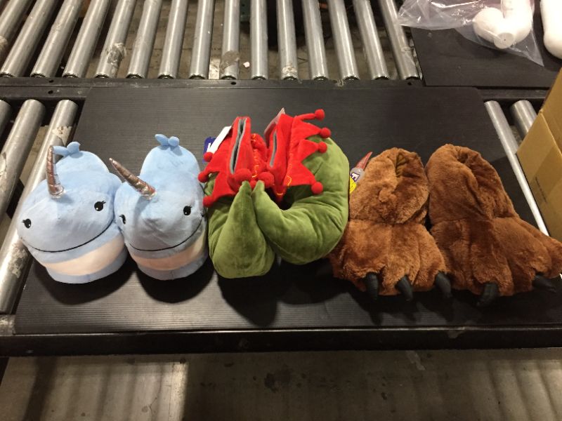 Photo 1 of Box Lot Plushy Slippers various sizes and colors 