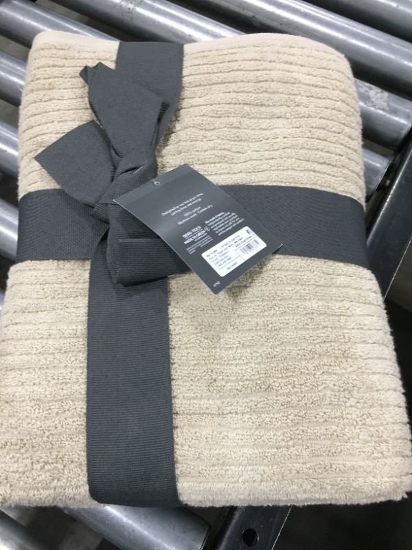 Photo 2 of 2pk Quick Dry Ribbed Bath Towel Set Tan - Threshold