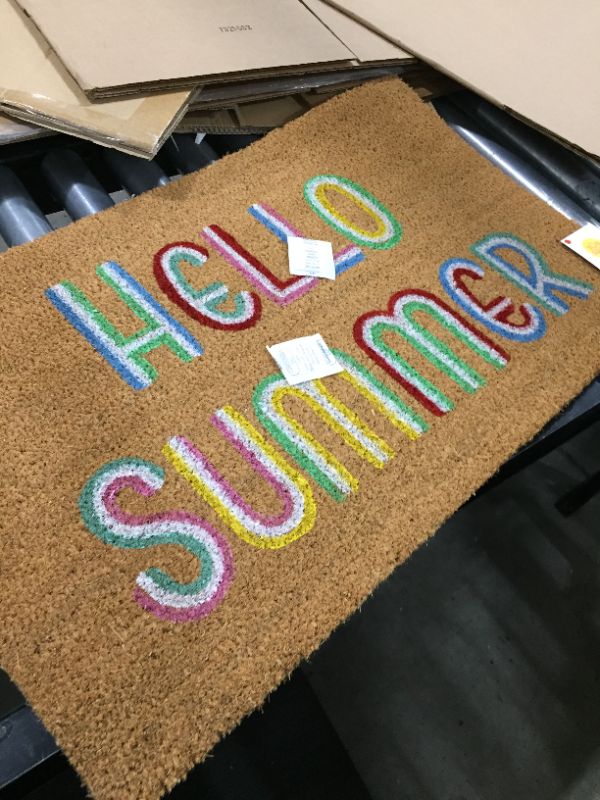 Photo 2 of 1'6x2'6 Hello Summer Doormat Brown - Sun Squad
