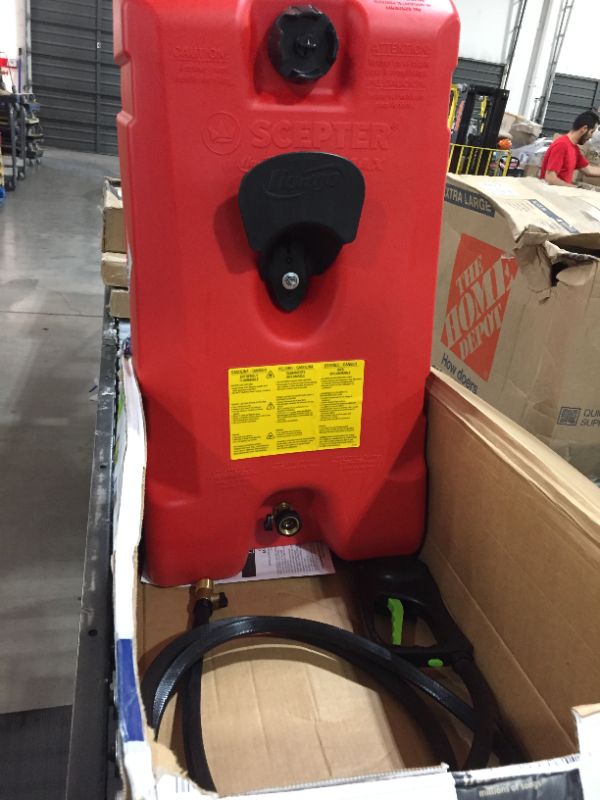 Photo 2 of 14 Gal Red Polyethylene Fuel Caddy for Fueling
