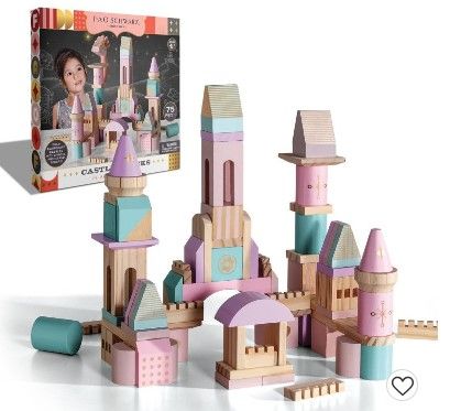 Photo 1 of FAO Schwarz Medieval Princesses Wooden Castle Building Blocks Set - 75pc

