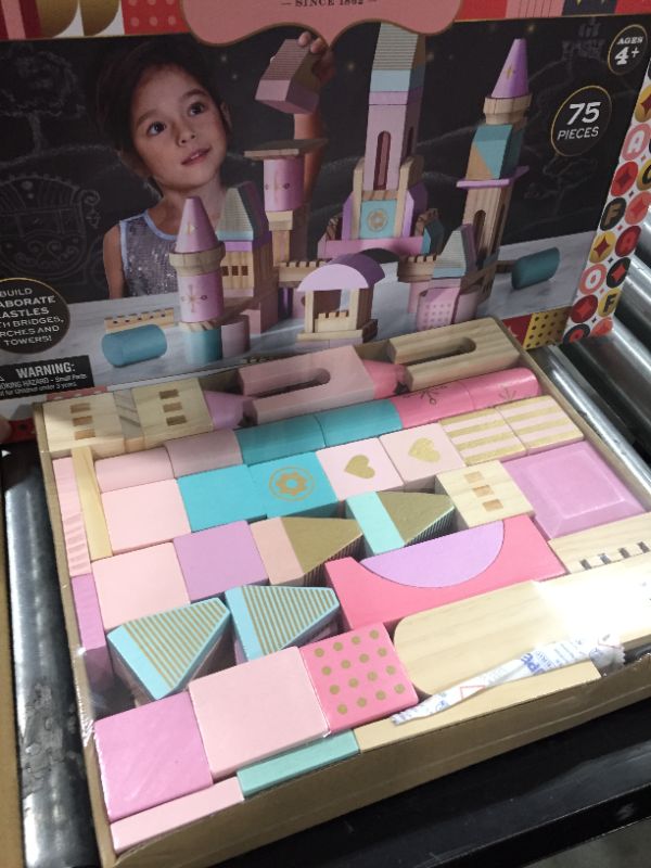 Photo 1 of FAO Schwarz Medieval Princesses Wooden Castle Building Blocks Set - 75pc

