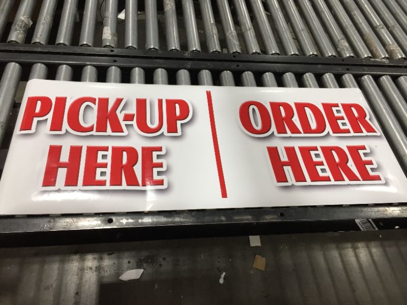 Photo 2 of 48" Pick-UP HERE Order HERE Decal Sticker Hamburger Pizza French Fry ice Cream
