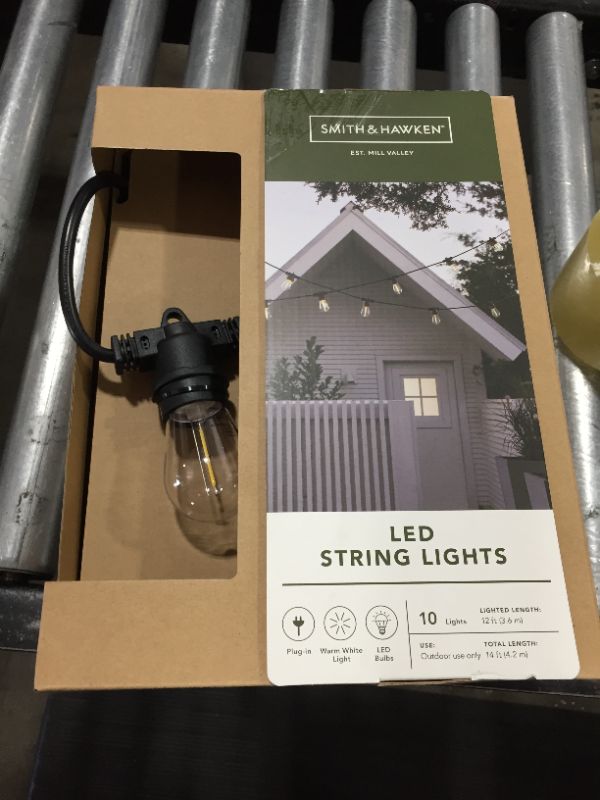 Photo 2 of 10ct LED Outdoor Non- Drop String Lights Black - Smith & Hawken™
