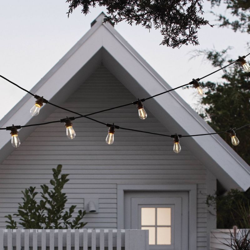 Photo 1 of 10ct LED Outdoor Non- Drop String Lights Black - Smith & Hawken™
