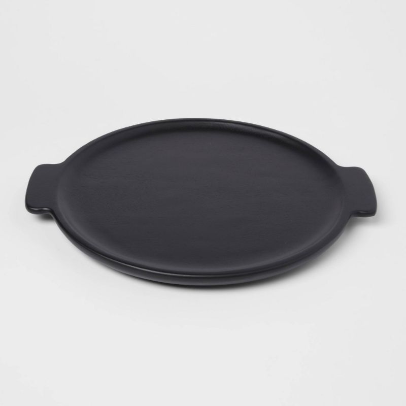 Photo 1 of 15" X 13" Acacia Modern Serving Tray Black - Threshold™
