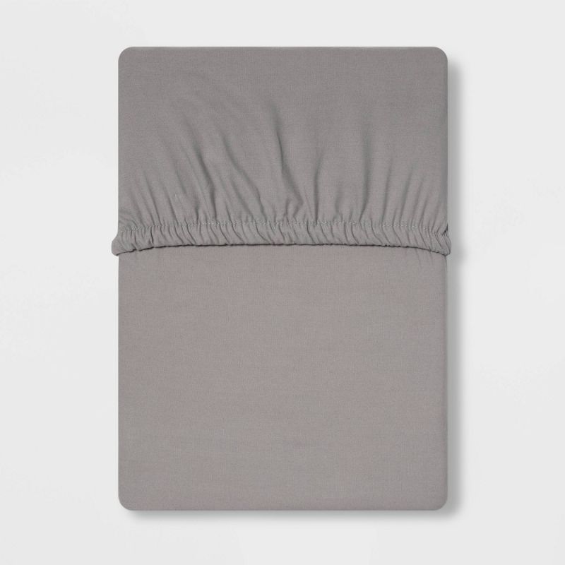 Photo 1 of 300 Thread Count Ultra Soft Fitted Sheet Gray - Threshold™
