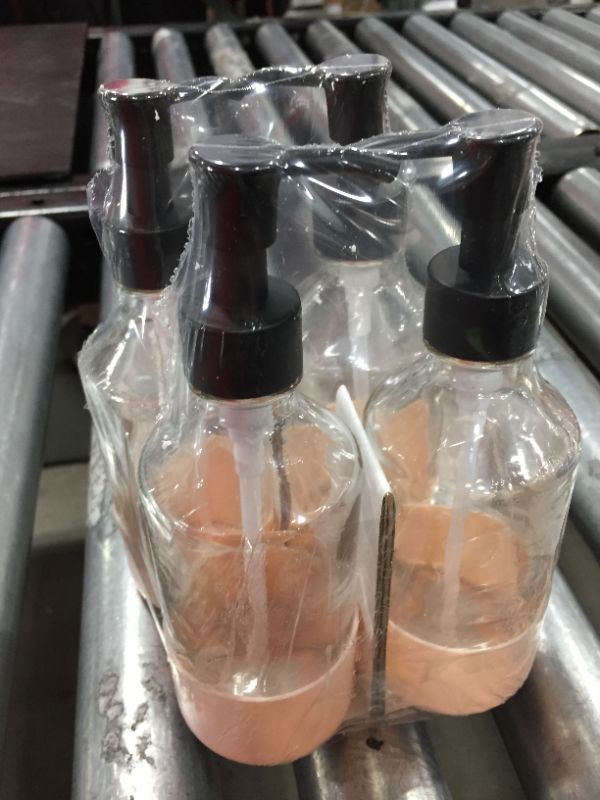 Photo 1 of 4PK GLASS SOAP PUMPS (PINK) 