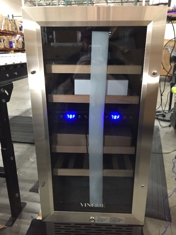 Photo 2 of ***DOESNT STAY AT TEMP**VINERIE Elegant 15 Inch Wine Cooler Refrigerators, 30 Bottle Dual Zone Built-in or Freestanding Fridge with Upgrade Compressor & Tempered Glass Door, 41F-73F Digital Temperature Control
