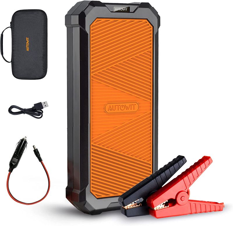 Photo 1 of Autowit SuperCap 2 Portable Car Jump Starter, 12V Super Capacitor Jump Starter (Up to 7.0L Gas, 4.0L Diesel Engine), Super Safe Battery-Less Jump Charger with Carrying Case and Quick Charge, Orange
