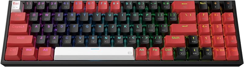 Photo 1 of Redragon K628 PRO 75% 3-Mode Wireless RGB Gaming Keyboard, 78 Keys Hot-Swappable Compact Mechanical Keyboard w/Hot-Swap Free-Mod PCB Socket, Dedicated Arrow Keys & Numpad, Red Switch
