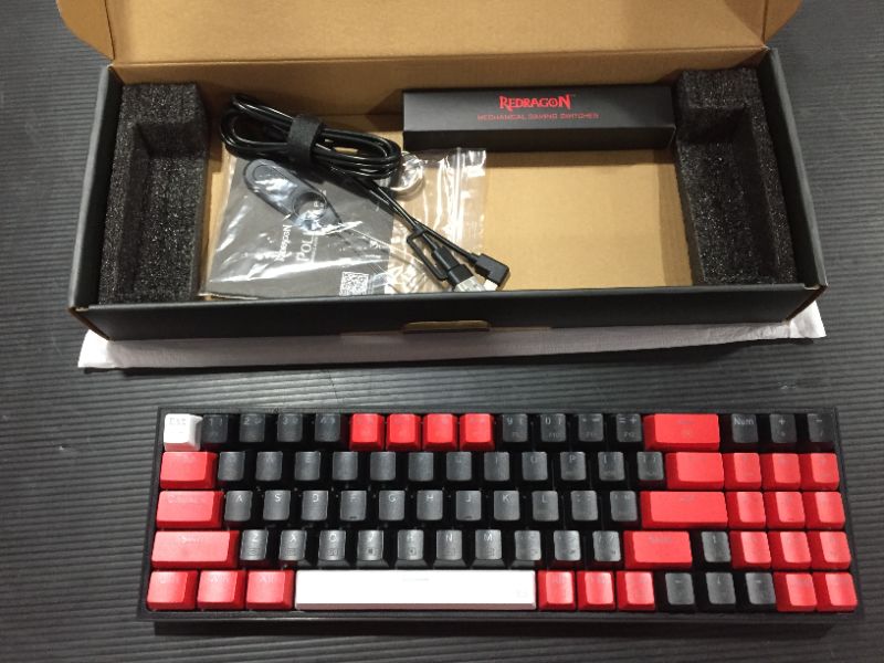 Photo 2 of Redragon K628 PRO 75% 3-Mode Wireless RGB Gaming Keyboard, 78 Keys Hot-Swappable Compact Mechanical Keyboard w/Hot-Swap Free-Mod PCB Socket, Dedicated Arrow Keys & Numpad, Red Switch
