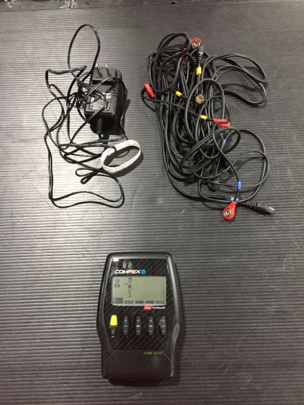 Photo 2 of Compex Sport Elite 2.0 Muscle Stimulator with TENS Bundle Kit: Muscle Stim 12 Snap Electrodes 10 Programs Lead Wires Battery Case / 4 Strength 2
