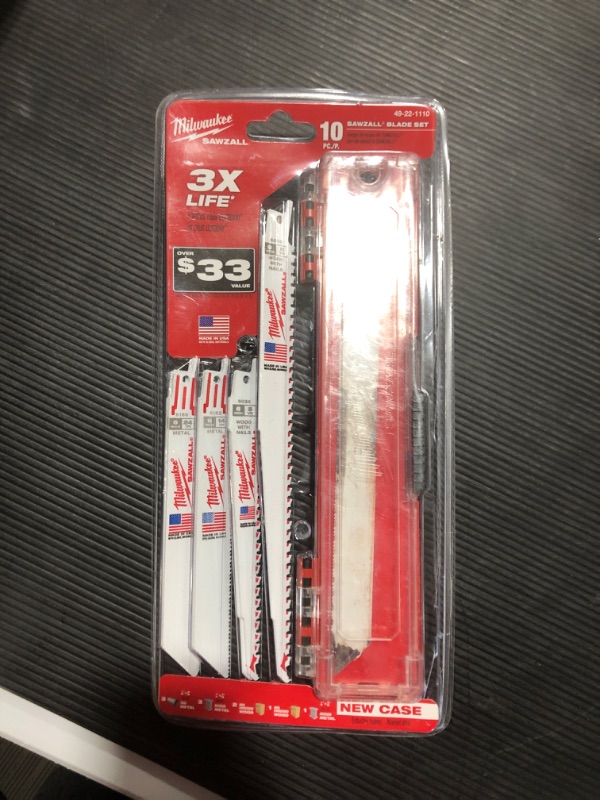 Photo 2 of "Milwaukee 49-22-1110 SAWZALL Wood and Metal Cutting Bi-Metal Saw Blade 10 Piece"
