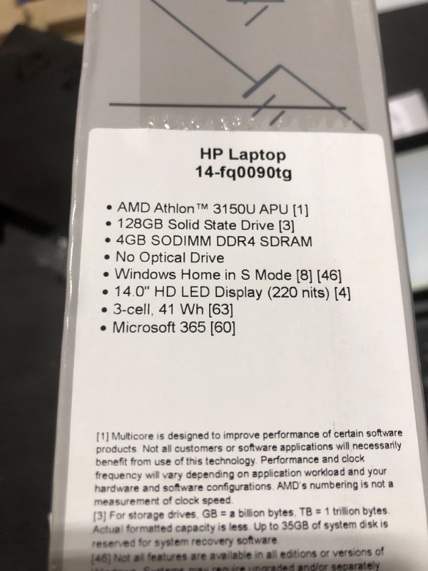 Photo 5 of HP 14 Laptop with Windows Home in S Mode  AMD Athlon Processor - 4GB RAM - 128GB SSD Storage  Black (14-fq0090tg)