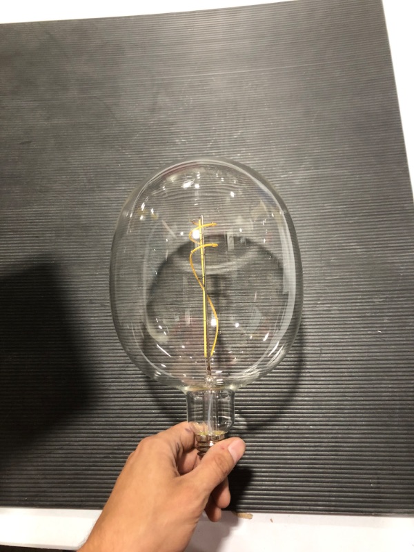 Photo 2 of 75-Watt Equivalent C53 Dimmable Curve Filament Oversized Clear Glass E26 Vintage Edison LED Light Bulb Daylight 5000K